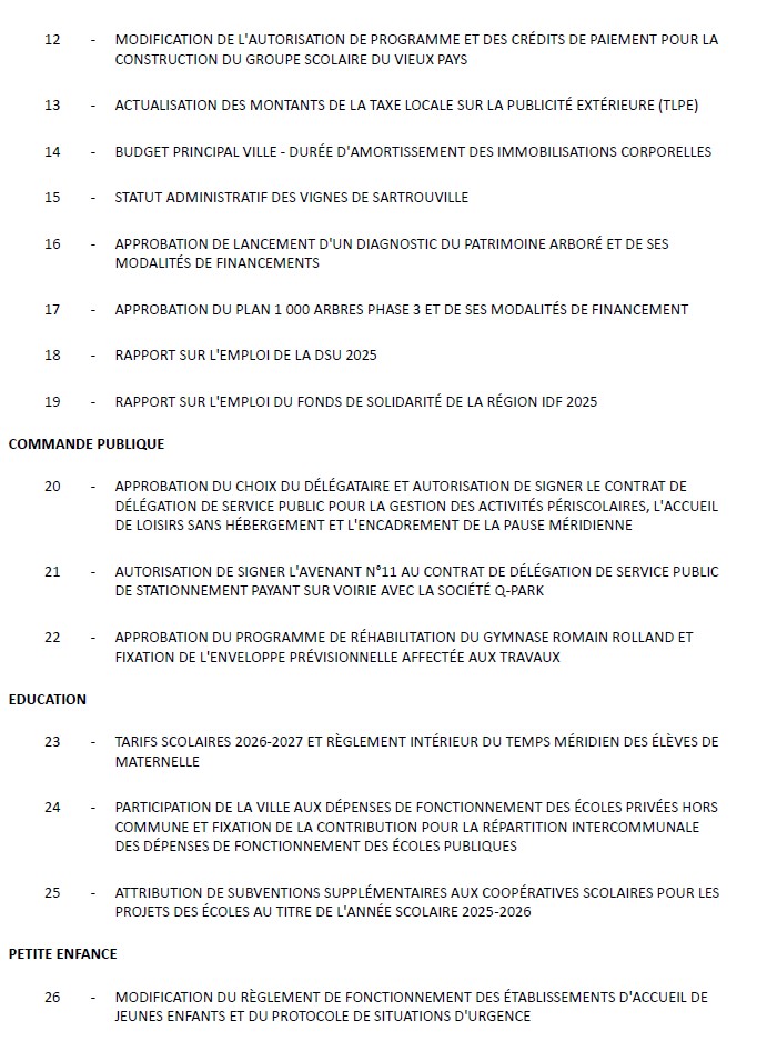 Prochain conseil municipal : mardi 23 juin - 18h00 - Mairie odj 2